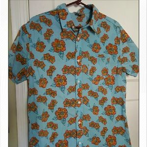 Hawaiian flower button up shirt